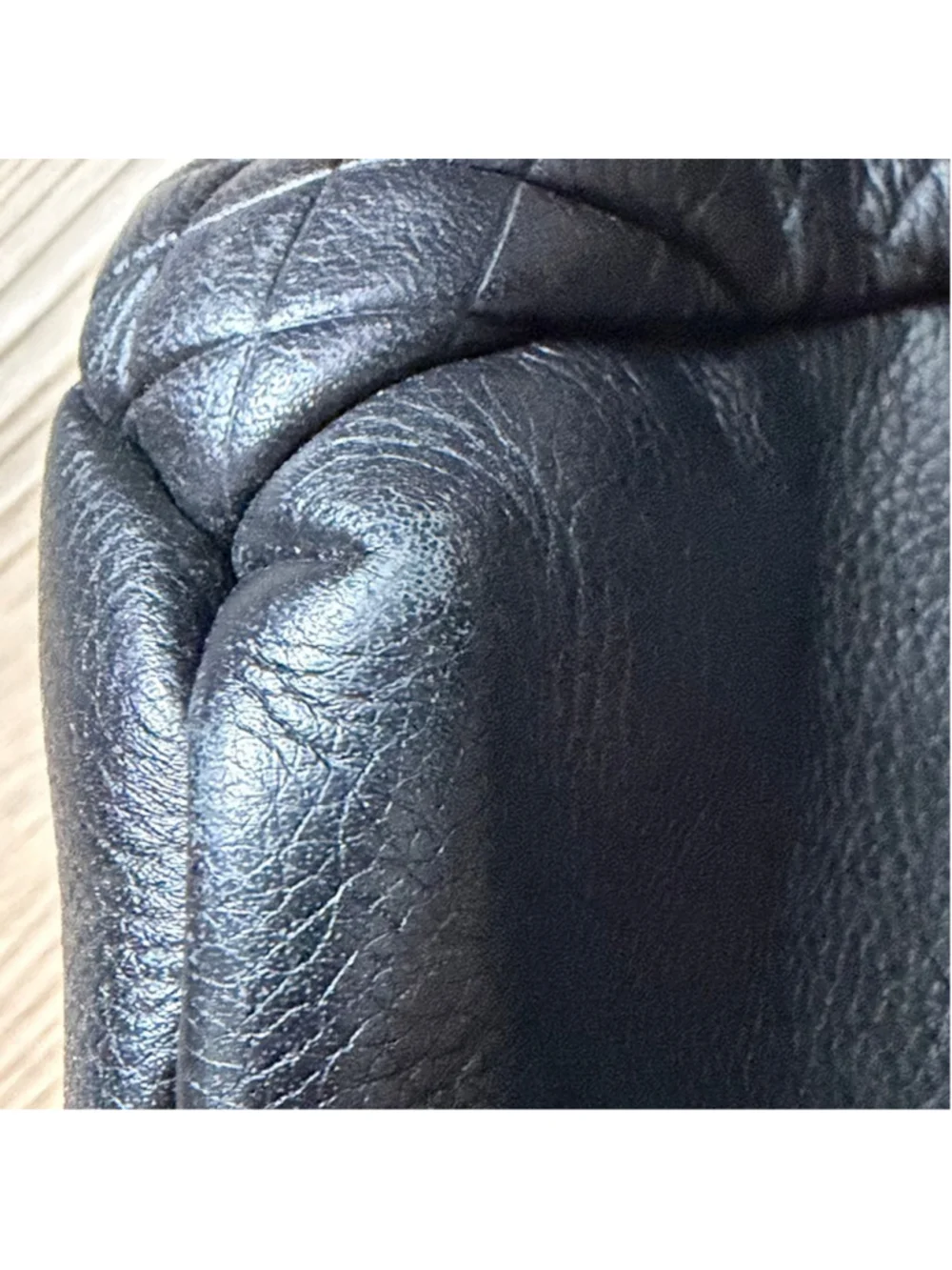 Vera Bradley Black Genuine Leather Mini Backpack Quilted Side Pockets